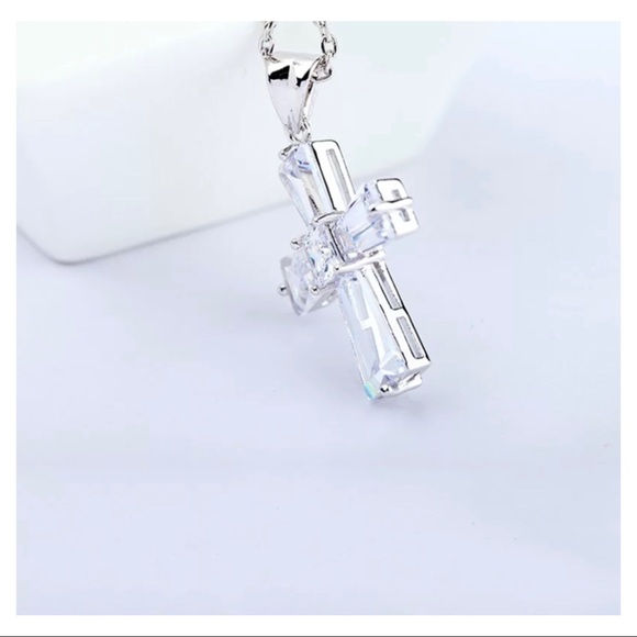 Australian Zircon Crystal Cross Necklace - Picture 3 of 4